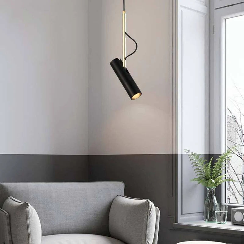 SUSPENSION DESIGN SPOT ORIENTABLE ET TIGE DORÉE