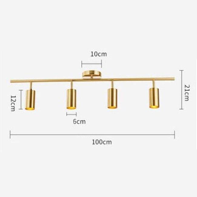 BARRE SPOTS LED EN ALUMINIUM NOIR ET DORÉ GOLDEN