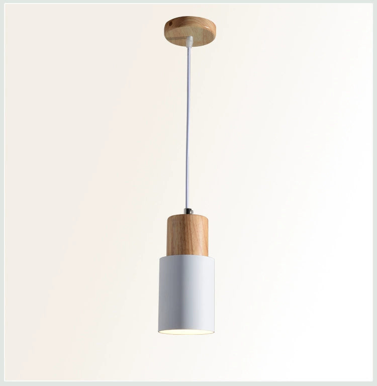 SUSPENSION CYLINDRIQUE EN BOIS ET MÉTAL DE COULEUR WOOD