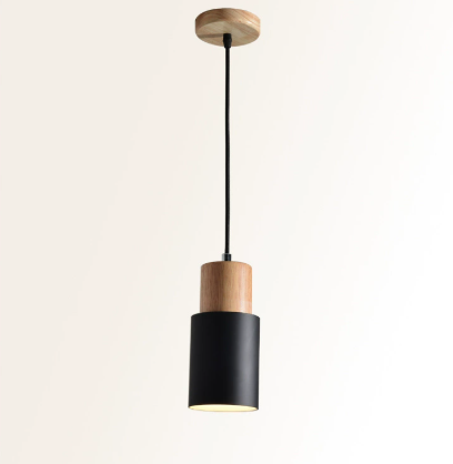 SUSPENSION CYLINDRIQUE EN BOIS ET MÉTAL DE COULEUR WOOD