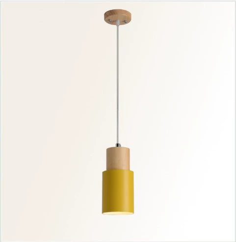 SUSPENSION CYLINDRIQUE EN BOIS ET MÉTAL DE COULEUR WOOD