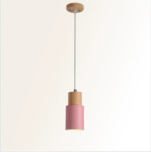 SUSPENSION CYLINDRIQUE EN BOIS ET MÉTAL DE COULEUR WOOD