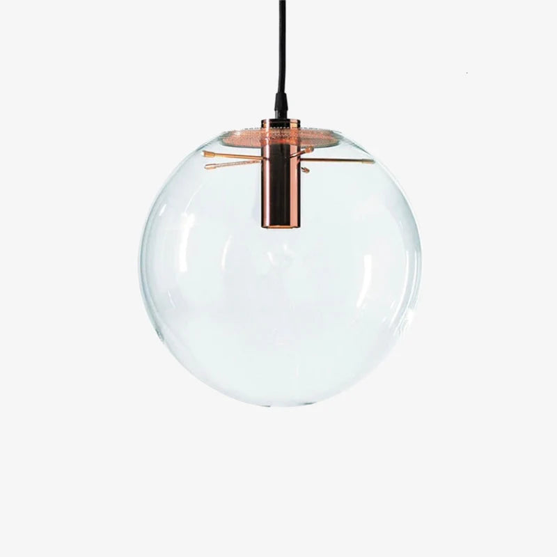 SUSPENSION DESIGN BOULE EN VERRE À LED ROSE GOLD OU NOIR