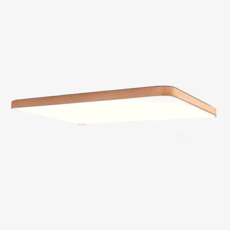 PLAFONNIER LED RECTANGLE À BORDURE ARRONDIE EN BOIS
