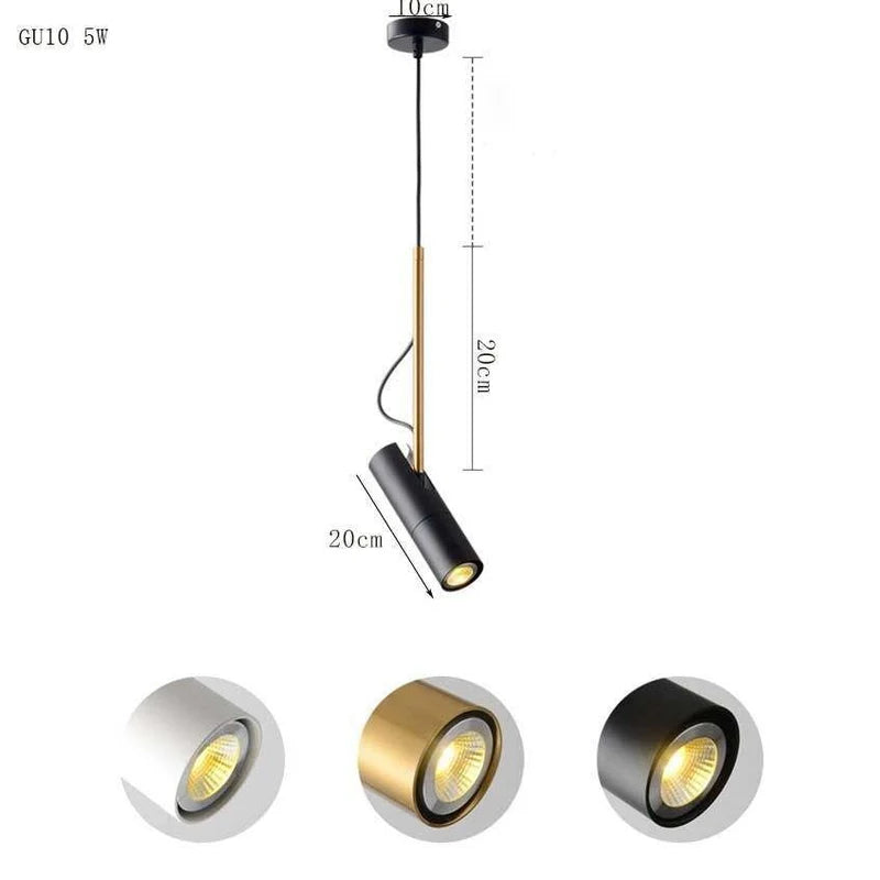 SUSPENSION DESIGN SPOT ORIENTABLE ET TIGE DORÉE