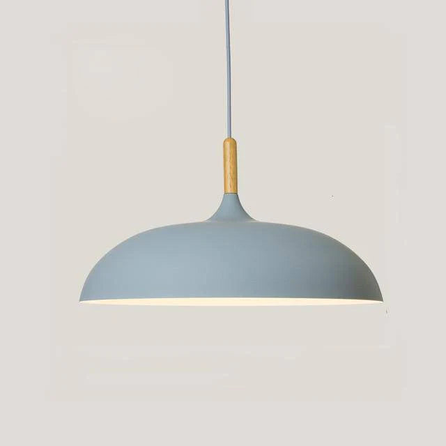 SUSPENSION EN ALUMINIUM DE COULEUR ET TIGE EN BOIS WOOD