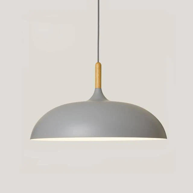 SUSPENSION EN ALUMINIUM DE COULEUR ET TIGE EN BOIS WOOD