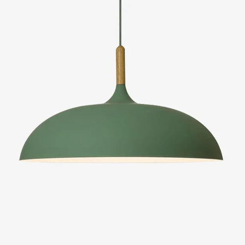 SUSPENSION EN ALUMINIUM DE COULEUR ET TIGE EN BOIS WOOD